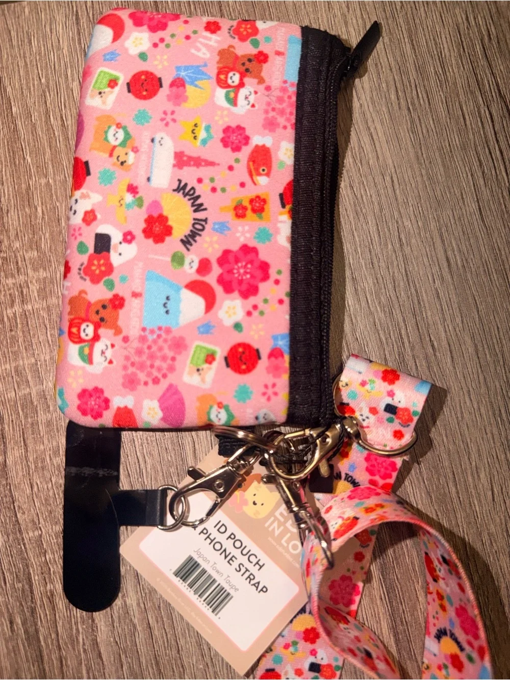 Eden In Love Japan Town ID Pouch & Crossbody Phone Strap NWT
